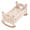 Baby Crib; Rocking Wooden Play Cradle for Dolls; Best Gift for Kids and Dementia Elderly(Brown)