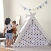 Kids Play Tent - 4 in 1 Teepee Tent with Stool and Climber; Foldable Playhouse Tent for Boys &amp; Girls