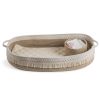 Baby Changing Basket; Handmade Woven Cotton Rope Moses Basket; Changing Table Topper with Mattress Pad(White&Brown)