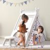 Kids Play Tent - 4 in 1 Teepee Tent with Stool and Climber; Foldable Playhouse Tent for Boys &amp; Girls