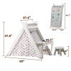 Kids Play Tent - 4 in 1 Teepee Tent with Stool and Climber; Foldable Playhouse Tent for Boys &amp; Girls