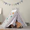 Kids Play Tent - 4 in 1 Teepee Tent with Stool and Climber; Foldable Playhouse Tent for Boys &amp; Girls