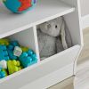 Kids Bin Storage and Two Shelf Bookcase, White