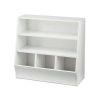 Kids Bin Storage and Two Shelf Bookcase, White