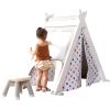 Kids Play Tent - 4 in 1 Teepee Tent with Stool and Climber; Foldable Playhouse Tent for Boys &amp; Girls