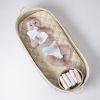 Baby Changing Basket; Handmade Woven Cotton Rope Moses Basket; Changing Table Topper with Mattress Pad(White&Brown)
