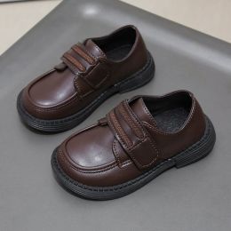 Baby Boys Leather Shoes Kids Casual Shoes 2022 Spring Autumn Brand New Children School Performance Shoes for Wedding Party Flats (Color: Auburn)
