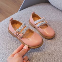 Diamond Leather Princess Shoes Baby Children Shoes For Girl (Color: pink)